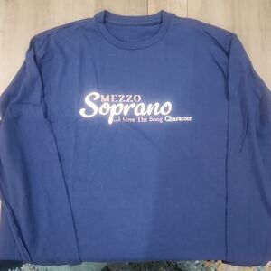 Choir Attire - Mezzo Soprano Long Sleeve Tshirt in Navy Blue - Size XXL
